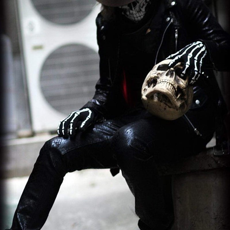 Mr Warm Halloween Skeleton Gloves,Full Finger Skeleton Pattern Gloves Cosplay Costume Accessories for Men Women Adults - Image 5
